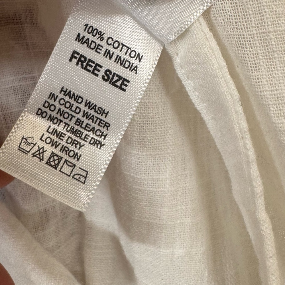 🎉3 for $50 🎉 India Boutique White Mini Dress with Brown Embroidery (FREE SIZE) - Picture 7 of 7
